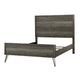 Umer Full Bed | Plank Headboard & Footboard | Trichromatic Gray | Metal Legs