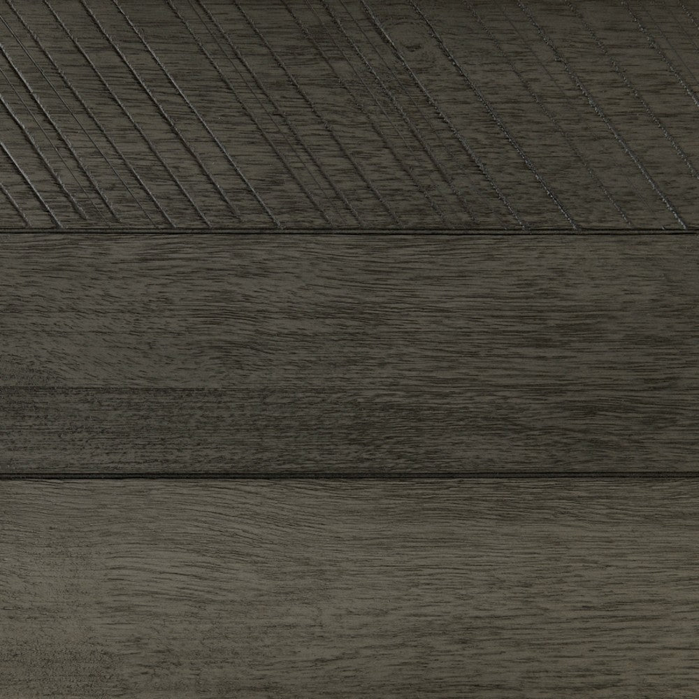 Umer Full Bed | Plank Headboard & Footboard | Trichromatic Gray | Metal Legs