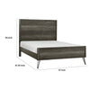 Umer Full Bed | Plank Headboard & Footboard | Trichromatic Gray | Metal Legs