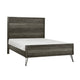 Umer King Bed | Plank Headboard & Footboard | Trichromatic Gray | Metal Legs