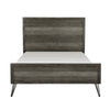 Umer King Bed | Plank Headboard & Footboard | Trichromatic Gray | Metal Legs
