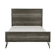 Umer King Bed | Plank Headboard & Footboard | Trichromatic Gray | Metal Legs