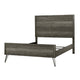 Umer King Bed | Plank Headboard & Footboard | Trichromatic Gray | Metal Legs