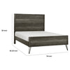Umer King Bed | Plank Headboard & Footboard | Trichromatic Gray | Metal Legs
