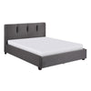 Orra Full Platform Bed | Padded Headboard | Channel Stitch Gray Polyester