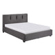 Orra Full Platform Bed | Padded Headboard | Channel Stitch Gray Polyester