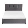 Orra Full Platform Bed | Padded Headboard | Channel Stitch Gray Polyester