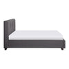 Orra Full Platform Bed | Padded Headboard | Channel Stitch Gray Polyester