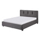 Orra Full Platform Bed | Padded Headboard | Channel Stitch Gray Polyester