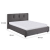 Orra Full Platform Bed | Padded Headboard | Channel Stitch Gray Polyester