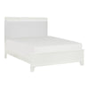 Dani Full Panel Bed | LED Headboard | Luxe White Faux Leather Upholstery