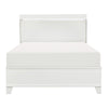 Dani Full Panel Bed | LED Headboard | Luxe White Faux Leather Upholstery