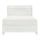 Dani Full Panel Bed | LED Headboard | Luxe White Faux Leather Upholstery