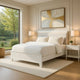 Dani Full Panel Bed | LED Headboard | Luxe White Faux Leather Upholstery