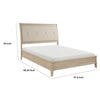 Hadly Full Bed | Tufted Headboard | Luxe Faux Leather Upholstery Beige Wood