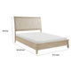 Hadly Full Bed | Tufted Headboard | Luxe Faux Leather Upholstery Beige Wood