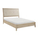 Hadly Queen Bed | Tufted Headboard | Luxe Faux Leather Upholstery Beige Wood