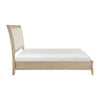 Hadly Queen Bed | Tufted Headboard | Luxe Faux Leather Upholstery Beige Wood