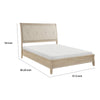 Hadly Queen Bed | Tufted Headboard | Luxe Faux Leather Upholstery Beige Wood