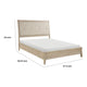 Hadly Queen Bed | Tufted Headboard | Luxe Faux Leather Upholstery Beige Wood