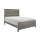 Waln King Bed | Horizontal Slats on Headboard & Footboard | Dark Gray Wood