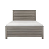 Waln King Bed | Horizontal Slats on Headboard & Footboard | Dark Gray Wood