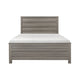 Waln King Bed | Horizontal Slats on Headboard & Footboard | Dark Gray Wood