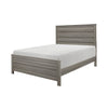 Waln King Bed | Horizontal Slats on Headboard & Footboard | Dark Gray Wood