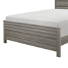 Waln King Bed | Horizontal Slats on Headboard & Footboard | Dark Gray Wood