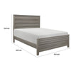 Waln King Bed | Horizontal Slats on Headboard & Footboard | Dark Gray Wood