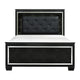 Lura Full Bed | LED Headboard | Embossed Panels | Tufted Black Faux Leather