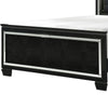 Lura Full Bed | LED Headboard | Embossed Panels | Tufted Black Faux Leather