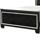 Lura Full Bed | LED Headboard | Embossed Panels | Tufted Black Faux Leather