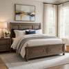 Bely Queen Sleigh Bed | Footboard Storage | Picture Frame Molding Brown Wood