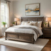 Bely Queen Sleigh Bed | Footboard Storage | Picture Frame Molding Brown Wood