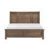Bely King Sleigh Bed | Footboard Storage | Picture Frame Molding Brown Wood
