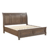 Bely King Sleigh Bed | Footboard Storage | Picture Frame Molding Brown Wood