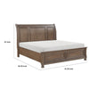 Bely King Sleigh Bed | Footboard Storage | Picture Frame Molding Brown Wood