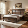 Bely King Sleigh Bed | Footboard Storage | Picture Frame Molding Brown Wood
