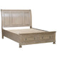 Bely King Sleigh Bed | Footboard Storage | Picture Frame Molding Taupe Gray