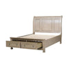 Bely King Sleigh Bed | Footboard Storage | Picture Frame Molding Taupe Gray