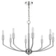 Kera 8 Light Candelabra Chandelier | 30" Wide Arm Modern Chrome Metal