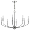 Kera 8 Light Candelabra Chandelier | 30" Wide Arm Modern Chrome Metal
