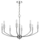 Kera 8 Light Candelabra Chandelier | 30" Wide Arm Modern Chrome Metal