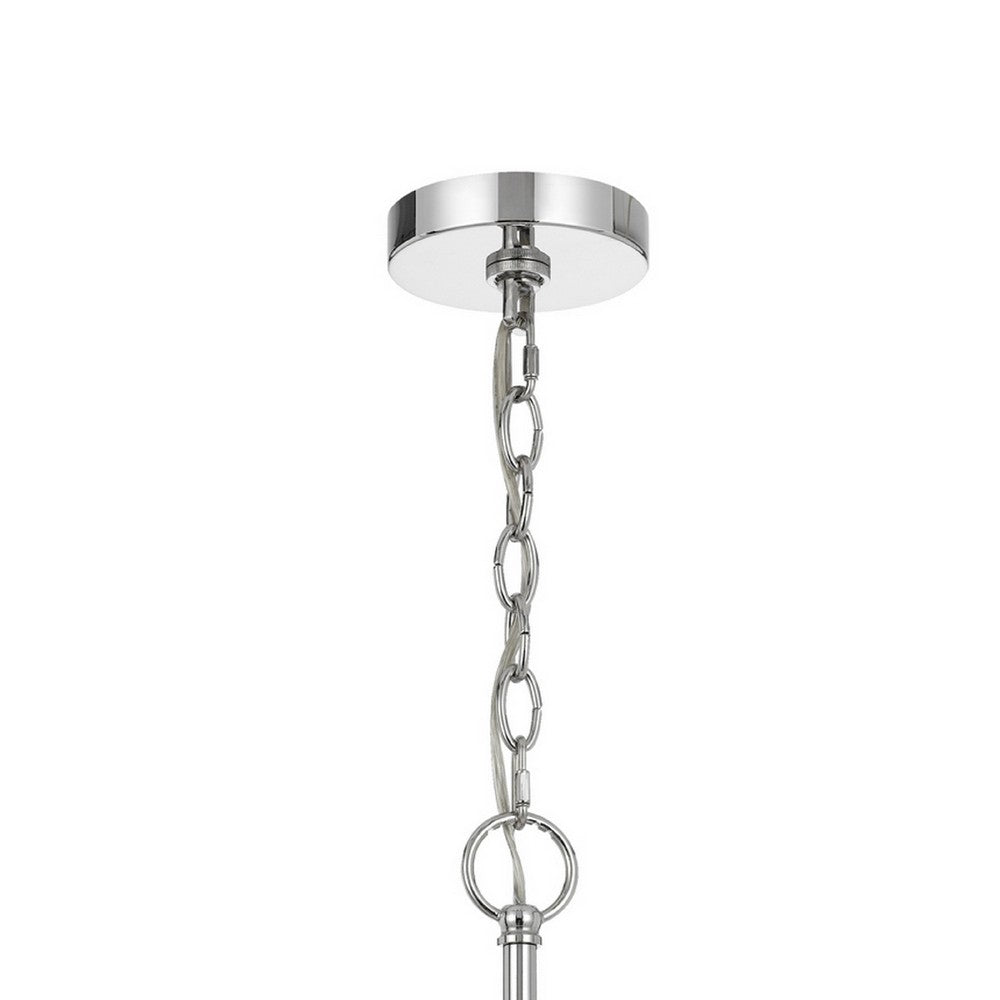 Kera 8 Light Candelabra Chandelier | 30" Wide Arm Modern Chrome Metal