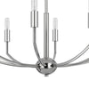 Kera 8 Light Candelabra Chandelier | 30" Wide Arm Modern Chrome Metal