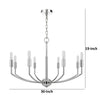 Kera 8 Light Candelabra Chandelier | 30" Wide Arm Modern Chrome Metal