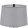 Table Lamp with LED Light | Gray Drum Shade | Frosted Glass Base | 29"