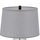 Table Lamp with LED Light | Gray Drum Shade | Frosted Glass Base | 29"