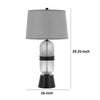 Table Lamp with LED Light | Gray Drum Shade | Frosted Glass Base | 29"